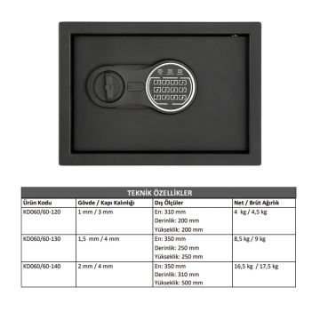 Kale Dış Ticaret Kale Elektronik Kasa - KD060/20-130