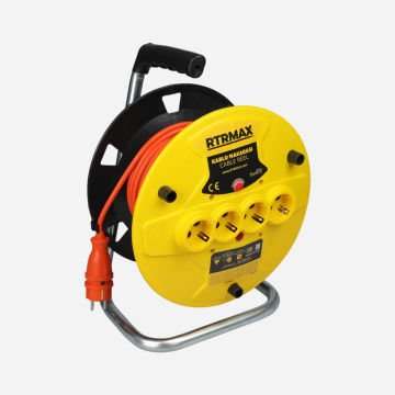 Rtrmax REM32520 Makaralı Uzatma Kablosu Açık Tip 20Mt 3x2,5 Mm