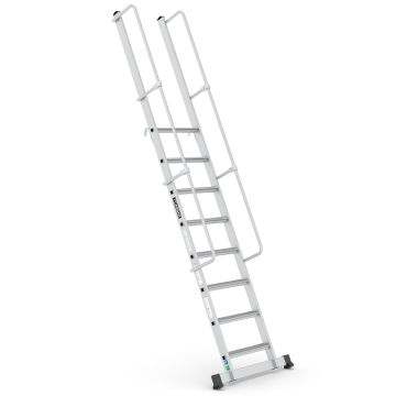 Çağsan MONOGUARD Tek Parça Korkuluklu Geniş Basamaklı Alüminyum 8 Basamaklı - T2000MG