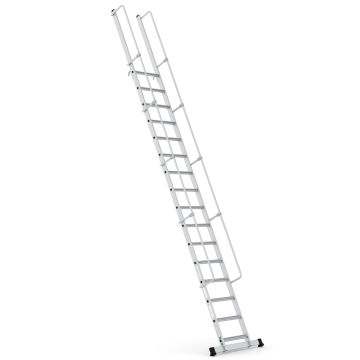 Çağsan MONOGUARD Tek Parça Korkuluklu Geniş Basamaklı Alüminyum 16 Basamaklı - T4000MG