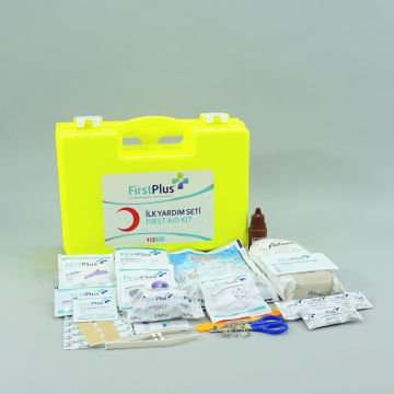 FirstPlus Firstplus İlk Yardım Seti İş Yeri Sarı Çantalı Ve Duvar Monte Aparatlı