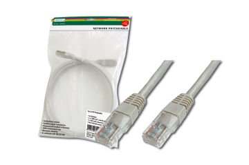 Assmann Digitus Cat. 5E Patch Kablo, Utp, 0.25 Mt, Awg 26/7, Gri Renk, 3P Sertifikalı