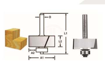 Makita Freze Ucu Rulmanlı Lamba Açma Bıçağı (Çift Bıçak) 12x31,8x60,8 mm (D-48745)
