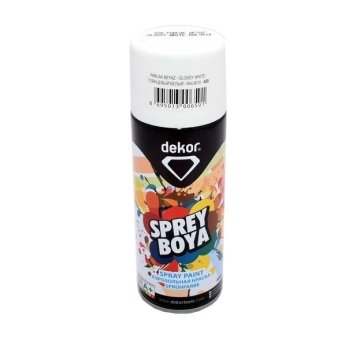 Dekor Hassan Sprey Boya Düz Renk 400 ml Parlak RAL9010