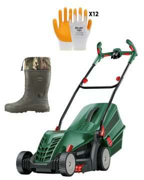 Bosch Universalrotak 37-570 Çim Biçme Makinesi + Kauçuk Çizme ve 12 Adet Eldiven Hediyeli