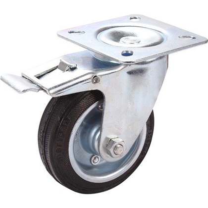 Mertsan Frenli Sac Cantlı Kauçuk Burçlu Tekerlek 200x50 mm (200 Kg)