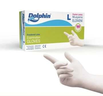 Dolphin Pudrasız Lateks Eldiven Beyaz L (1 Paket/100 Adet)