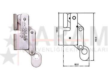 Karam Safety Karam Paslanmaz Çelik Halat Tutucu 8 mm 15 kN