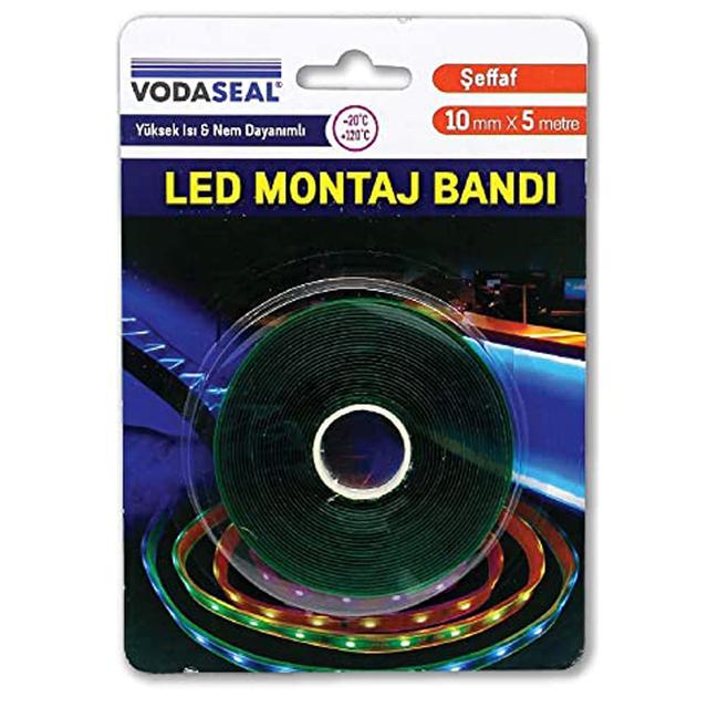 VODASEAL 53.01.073 Vhb Led Bant, 10mmx5mt, Şeffaf