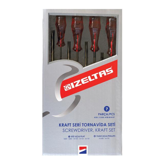 İzeltaş 7 Parça Tornavida Seti Kraft Seri
